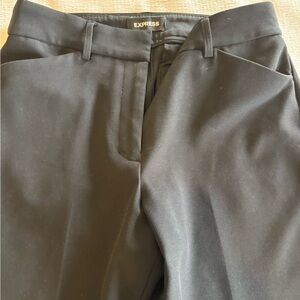 Express Editor Flare Mid Rise Black Pants